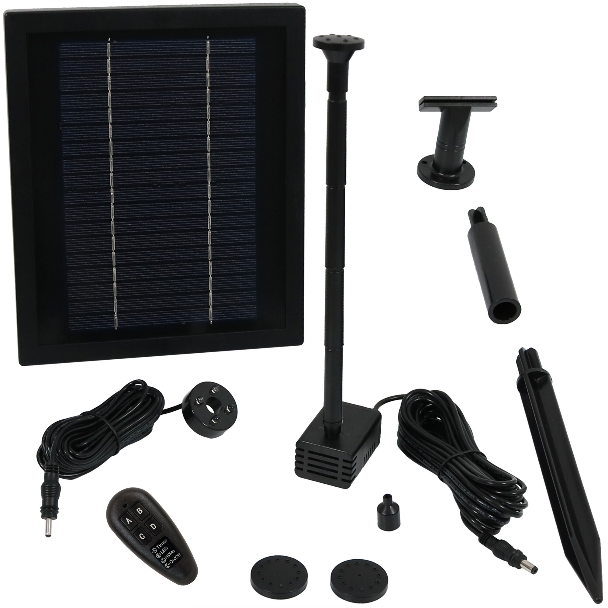 Sunnydaze Decor, 65 GPH Solar Pump Kit with Battery Pack - 47in., Model# AMP-P003CR